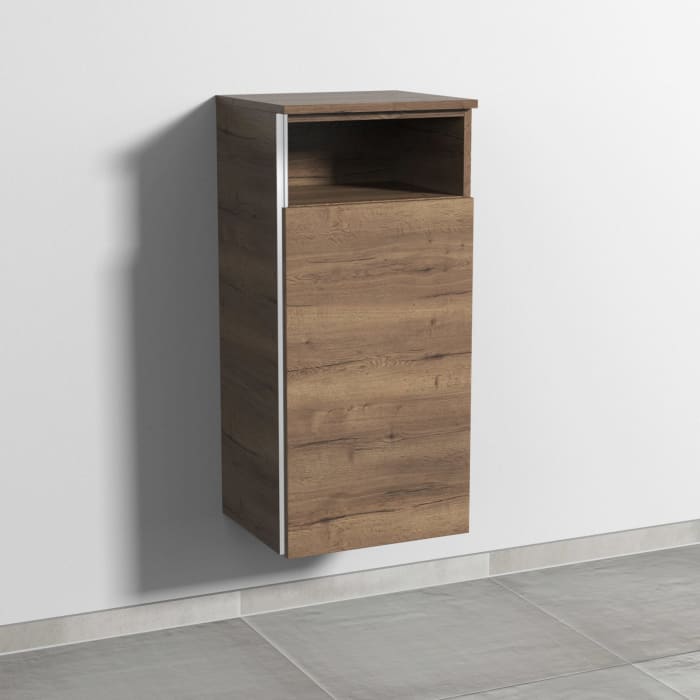 Sanipa 3way Mittelschrank 40 cm, 1 Tür mit Anschlag rechts, 1 offenes Fach, mit Griff-Leiste
