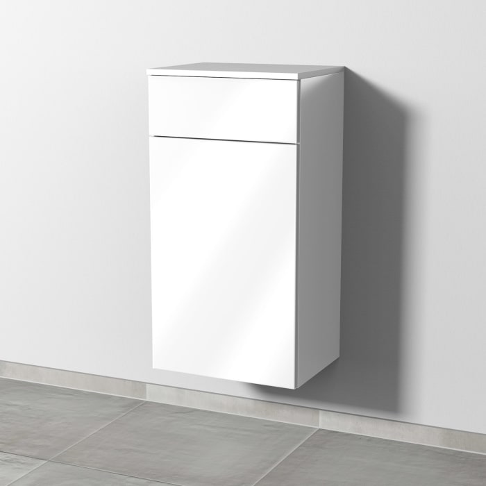 Sanipa 3way Mittelschrank 45 cm, 1 Auszug, 1 Wäschekorbklappe, mit Push to open