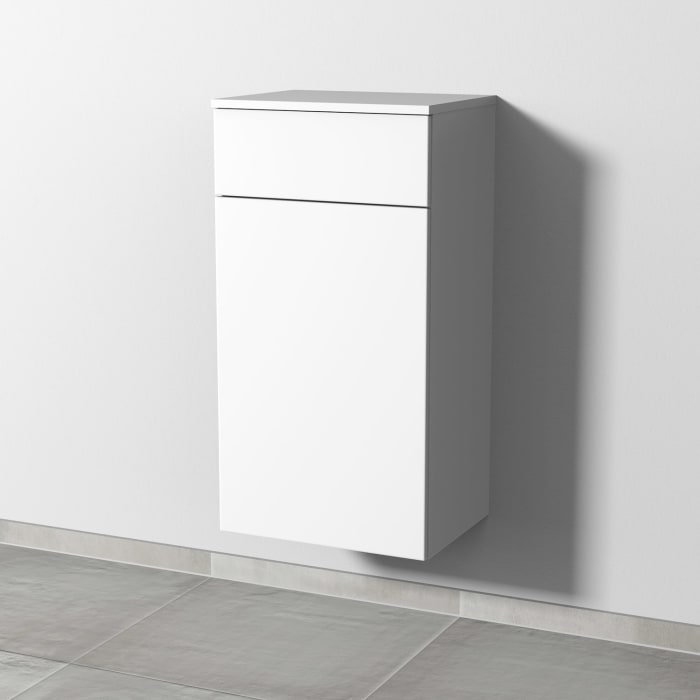 Sanipa 3way Mittelschrank 45 cm, 1 Auszug, 1 Wäschekorbklappe, mit Push to open