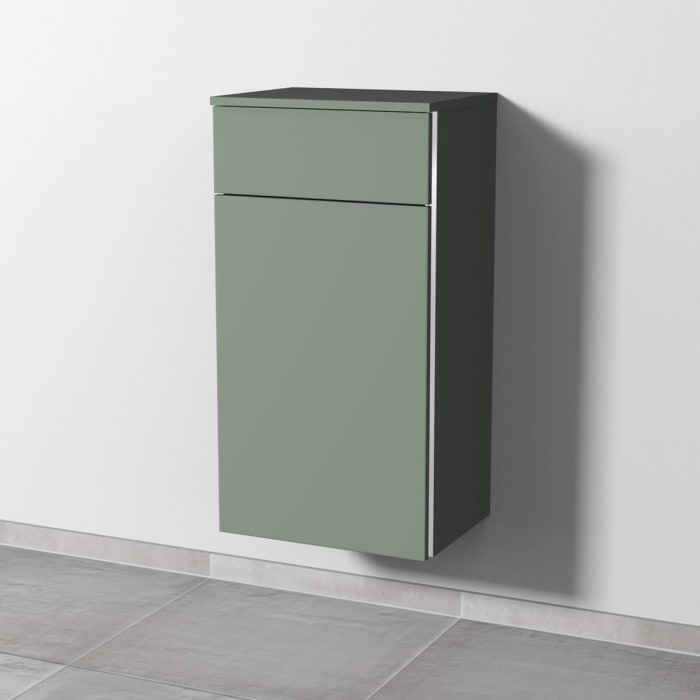 Sanipa 3way Mittelschrank 45 cm, 1 Auszug, 1 Wäschekorbklappe, mit Griff-Leiste