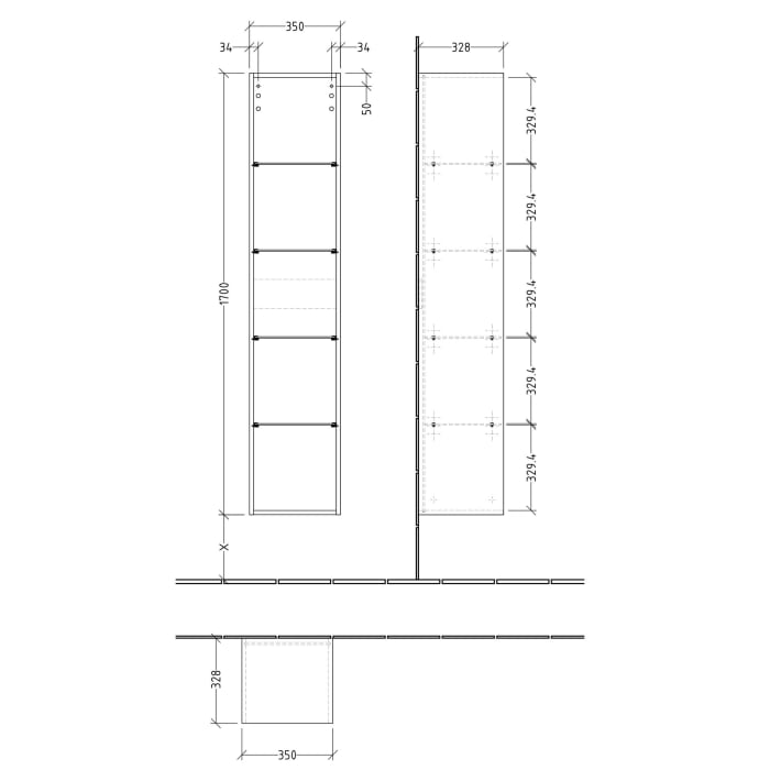 Sanipa 3way Regal 170 cm