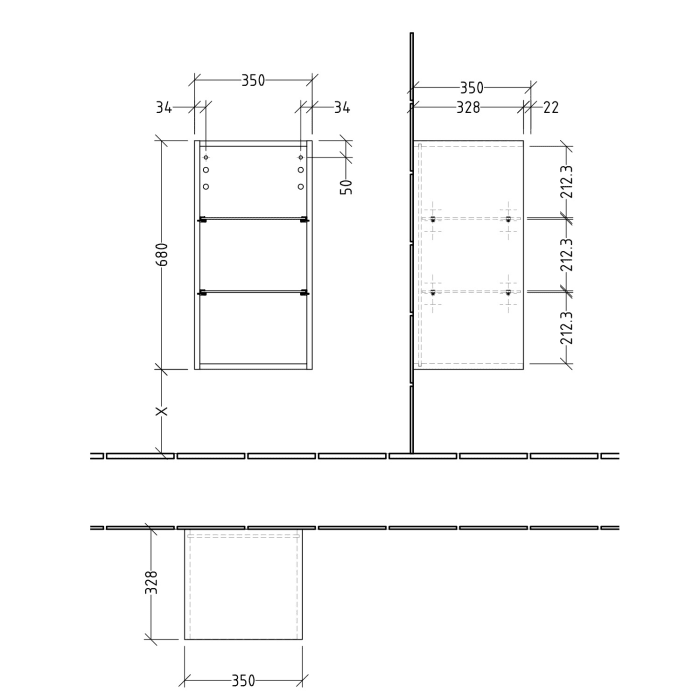 Sanipa 3way Regal 68 cm
