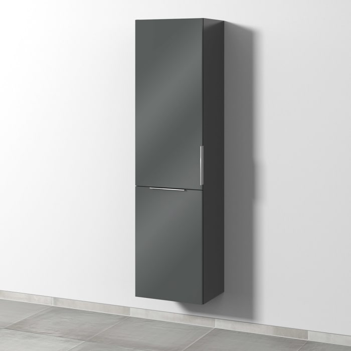 Sanipa 3way Stauraumschrank 45 cm, 1 Wäschekorbklappe, 1 Tür mit Türanschlag links, mit Aufsatzgriff