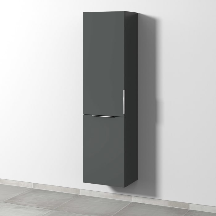 Sanipa 3way Stauraumschrank 45 cm, 1 Wäschekorbklappe, 1 Tür mit Türanschlag links, mit Aufsatzgriff