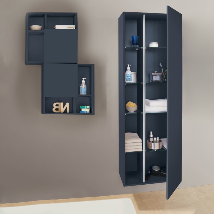 Sanipa 3way Stauraumschrank 60 cm, 1 offenes Fach links, 1 Tür mit Türanschlag rechts