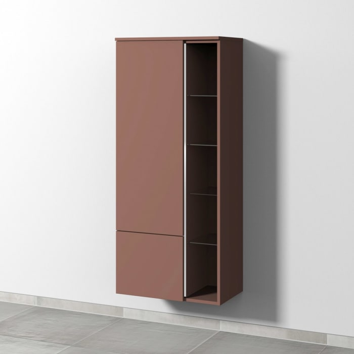 Sanipa 3way Stauraumschrank 60 cm, 1 offenes Fach rechts, 1 Auszug, 1 Tür mit Türanschlag links