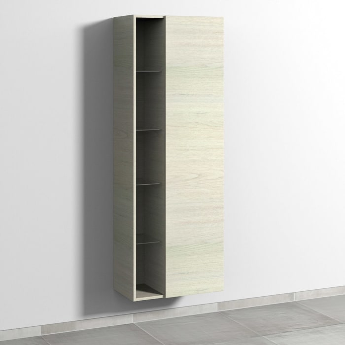 Sanipa 3way Stauraumschrank 60 cm, 1 offenes Fach links, 1 Tür mit Türanschlag rechts, mit Push to open