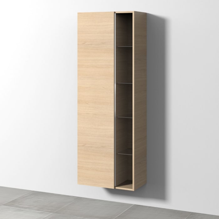 Sanipa 3way Stauraumschrank 60 cm, 1 offenes Fach rechts, 1 Tür mit Türanschlag links, mit Stangengriff