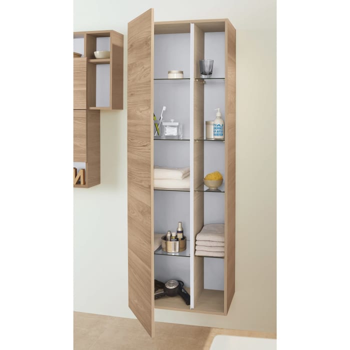 Sanipa 3way Stauraumschrank 60 cm, 1 offenes Fach rechts, 1 Tür mit Türanschlag links, mit Stangengriff