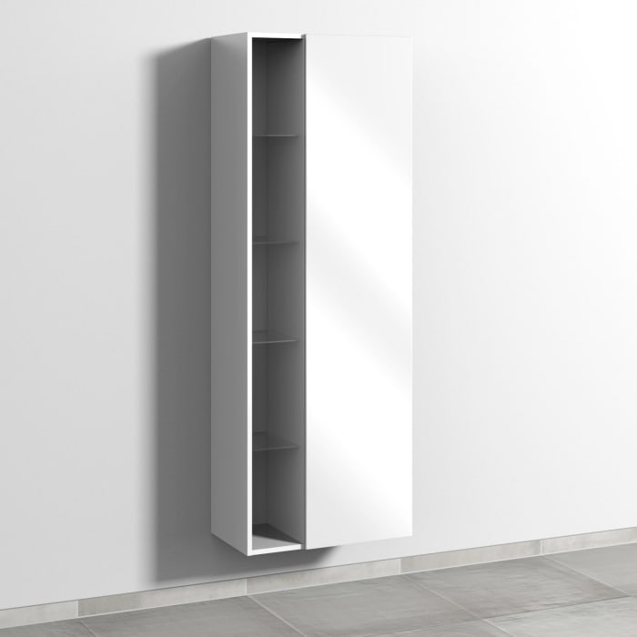 Sanipa 3way Stauraumschrank 60 cm, 1 offenes Fach links, 1 Tür mit Türanschlag rechts, mit Push to open