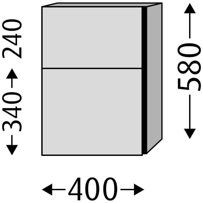 Sanipa 3way Unterschrank 40 cm, 2 Auszüge, mit Stangengriff 0100 chrom