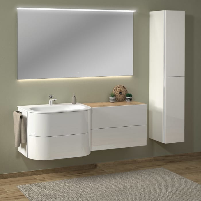 Sanipa 3way Hochschrank 30 cm, 2 Türen Anschlag rechts, mit Griffleiste