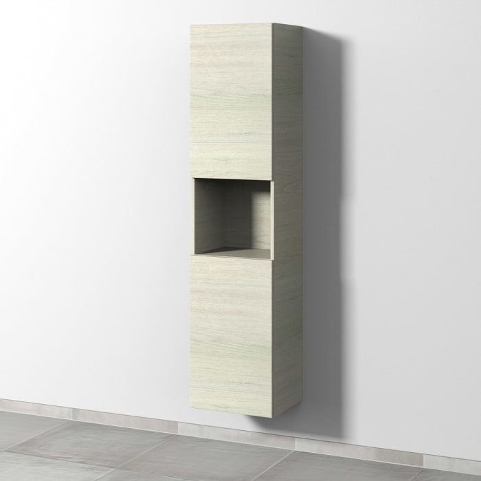 Sanipa 3way Hochschrank 40 cm, 1 offenes Fach, 2 Türen Anschlag links, Push to open