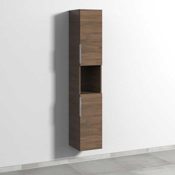 Sanipa 3way Hochschrank 30 cm, 1 offenes Fach, 2 Türen Anschlag rechts, mit Aufsatzgriff