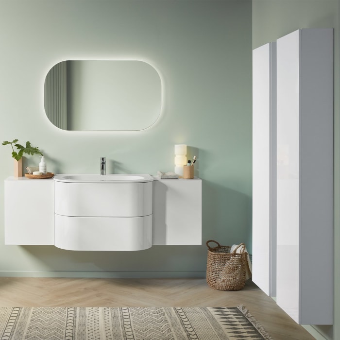 Sanipa 3way Hochschrank 35 cm tiefenreduziert, 1 Tür Anschlag links, Push to open