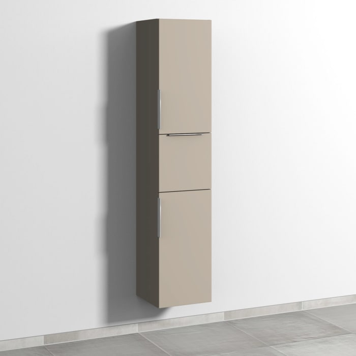 Sanipa 3way Hochschrank 35 cm, 1 Auszug, 2 Türen Anschlag rechts, mit Aufsatzgriff