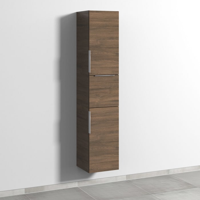 Sanipa 3way Hochschrank 35 cm, 1 Auszug, 2 Türen Anschlag rechts, mit Aufsatzgriff