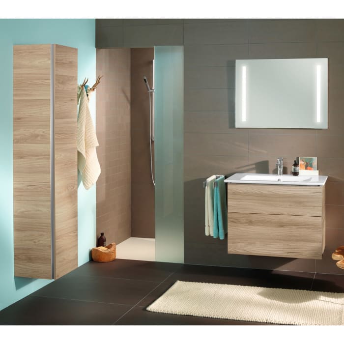 Sanipa 3way Hochschrank 35 cm, 1 Tür mit Türanschlag rechts, mit Griffleiste 08