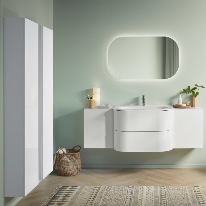 Sanipa 3way Hochschrank 40 cm tiefenreduziert, 1 Tür Anschlag rechts, Push to open