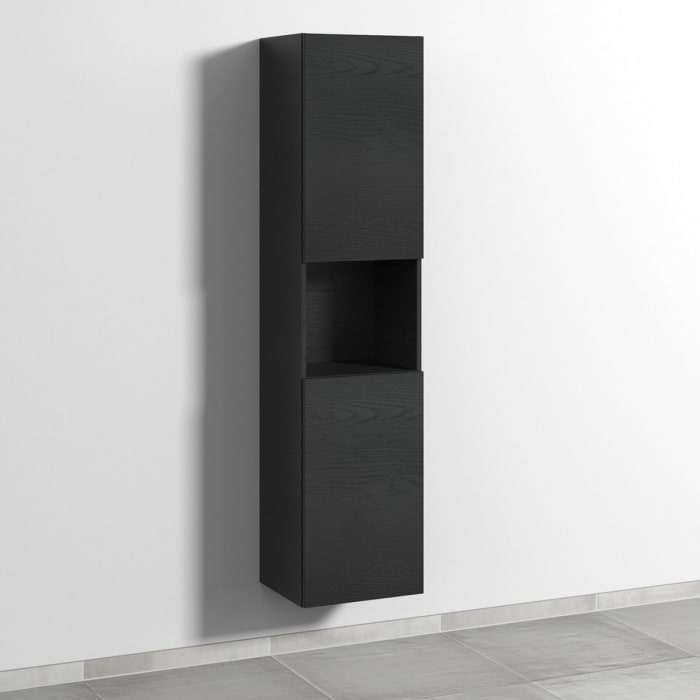 Sanipa 3way Hochschrank 40 cm, 1 offenes Fach, 2 Türen mit Türanschlag rechts, mit Push to open