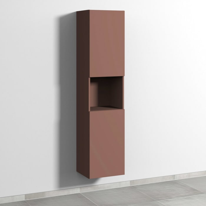 Sanipa 3way Hochschrank 40 cm, 1 offenes Fach, 2 Türen mit Türanschlag rechts, mit Push to open