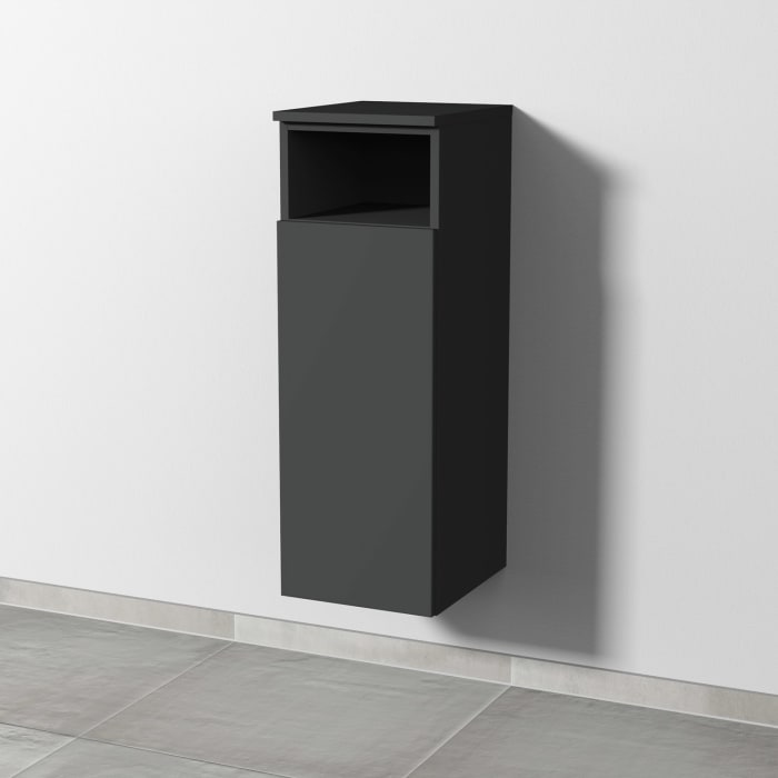 Sanipa 3way Mittelschrank 30 cm, 1 Tür mit Anschlag links, 1 offenes Fach, Push to open