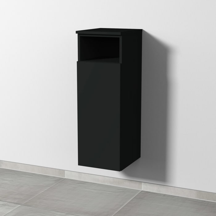 Sanipa 3way Mittelschrank 30 cm, 1 Tür mit Anschlag links, 1 offenes Fach, Push to open