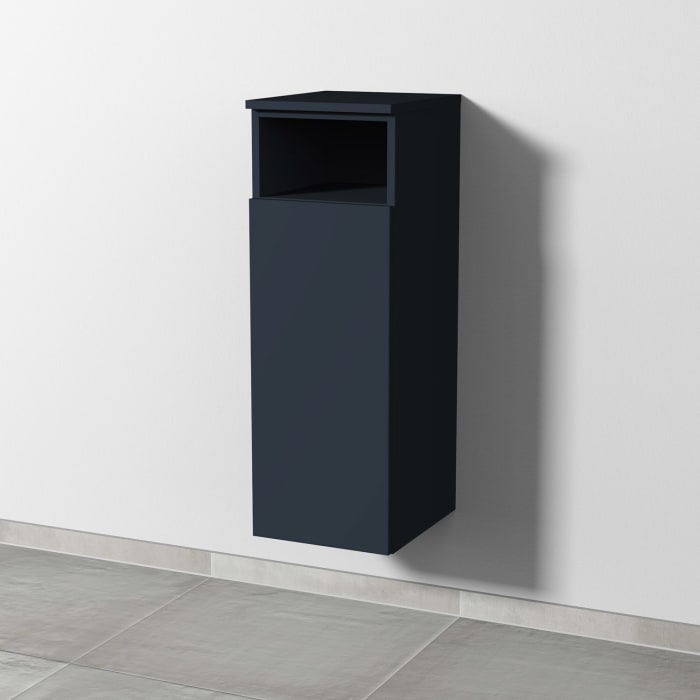 Sanipa 3way Mittelschrank 30 cm, 1 Tür mit Anschlag links, 1 offenes Fach, Push to open