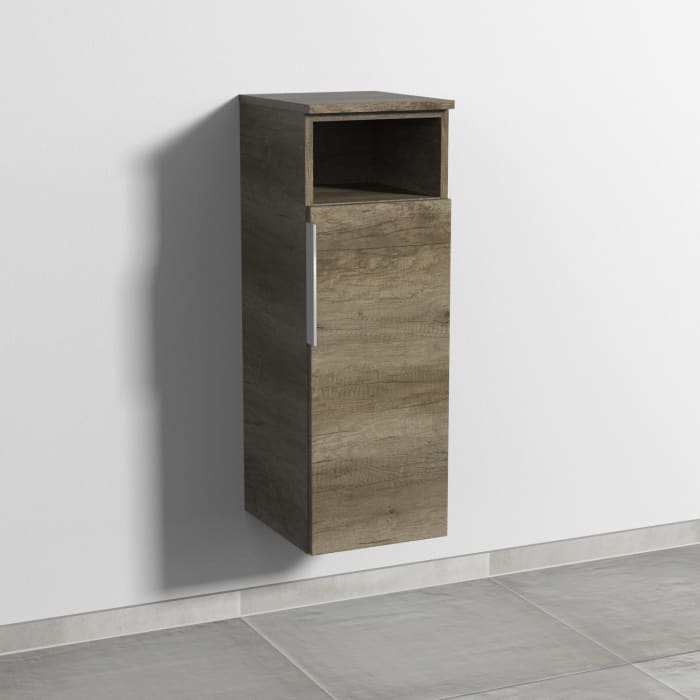 Sanipa 3way Mittelschrank 30 cm, 1 Tür mit Anschlag rechts, 1 offenes Fach, mit Aufsatz-Griff