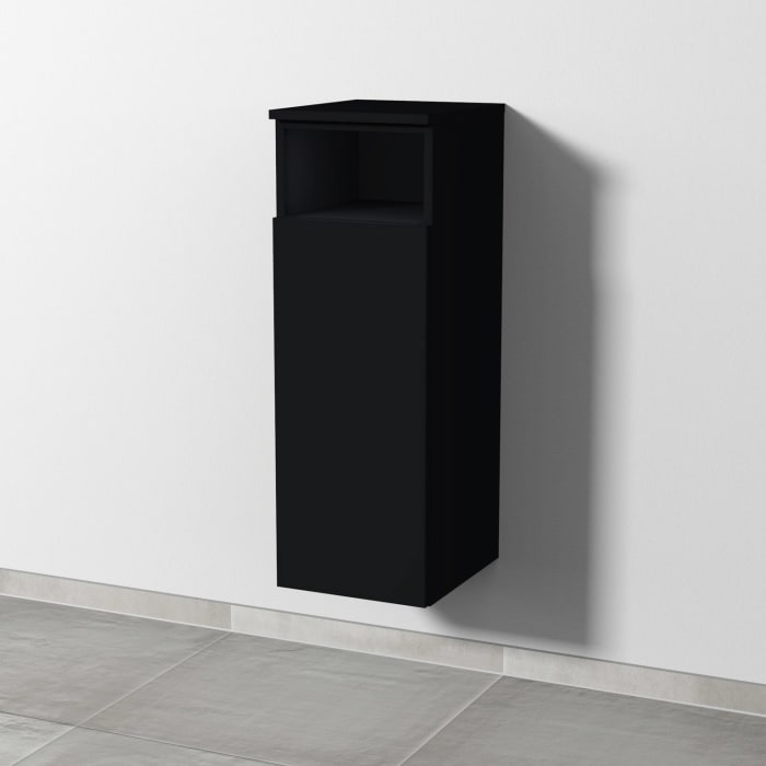 Sanipa 3way Mittelschrank 30 cm, 1 Tür mit Anschlag links, 1 offenes Fach, Push to open