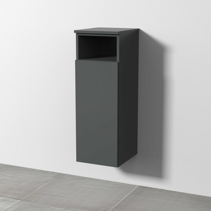 Sanipa 3way Mittelschrank 30 cm, 1 Tür mit Anschlag links, 1 offenes Fach, Push to open