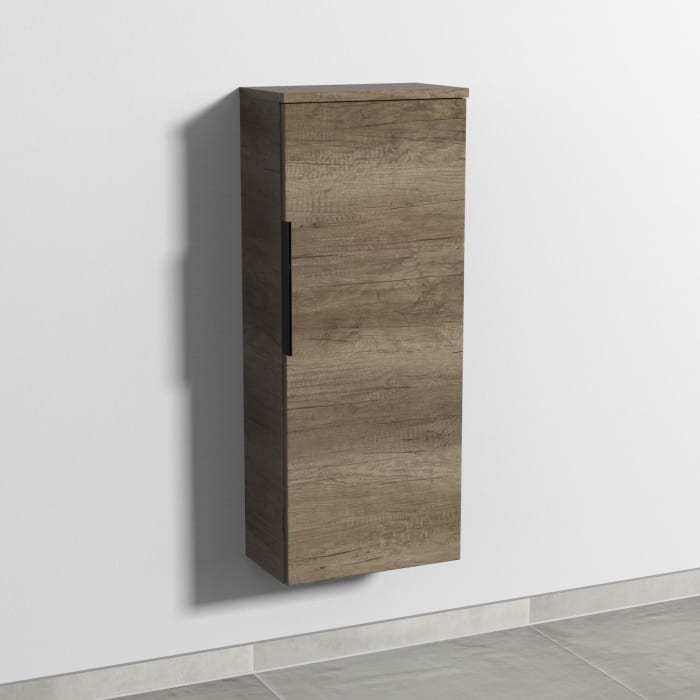 Sanipa 3way Mittelschrank 35 cm, 1 Tür, Anschlag rechts, mit Aufsatz-Griff schwarz matt