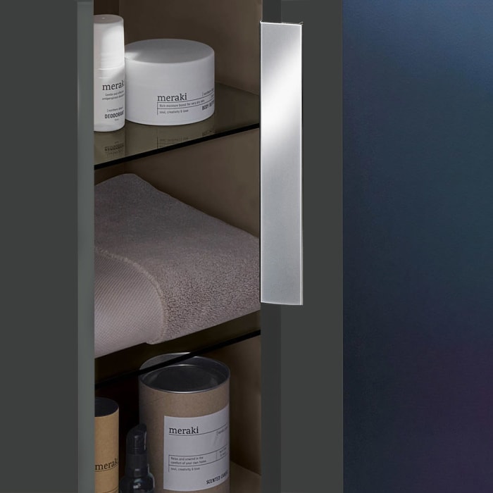 Sanipa 3way Mittelschrank 35 cm, 1 Tür mit Anschlag rechts, 1 offenes Fach, mit Aufsatz-Griff