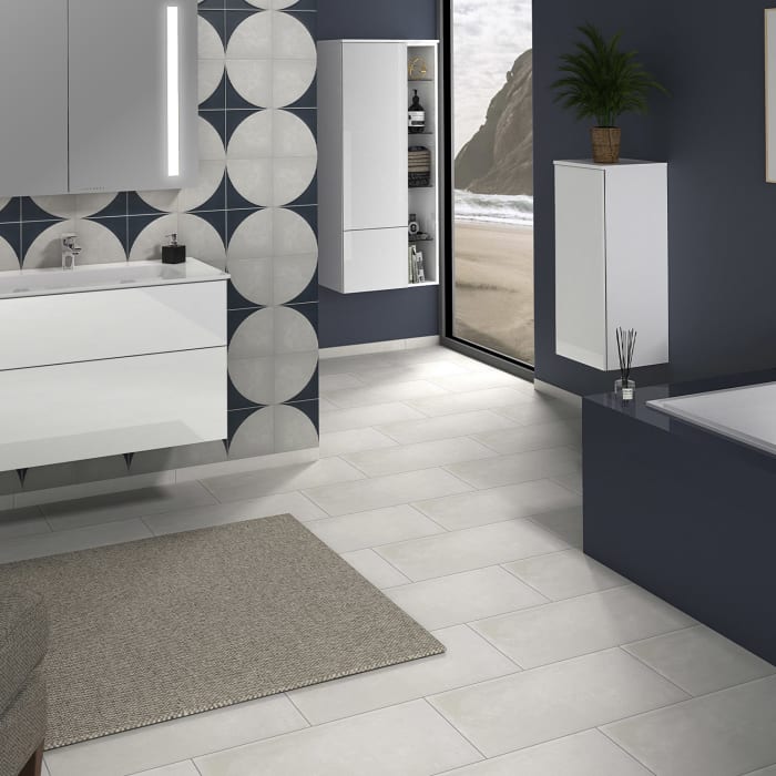 Sanipa 3way Mittelschrank 35 cm, 1 Tür mit Anschlag links, Push to open