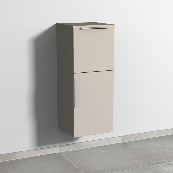 Sanipa 3way Mittelschrank 35 cm, 1 Tür mit Anschlag rechts, 1 Auszug, mit Aufsatz-Griff