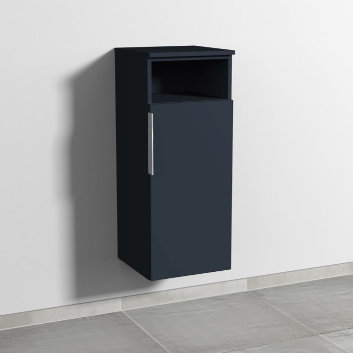 Sanipa 3way Mittelschrank 35 cm, 1 Tür mit Anschlag rechts, 1 offenes Fach, mit Aufsatz-Griff