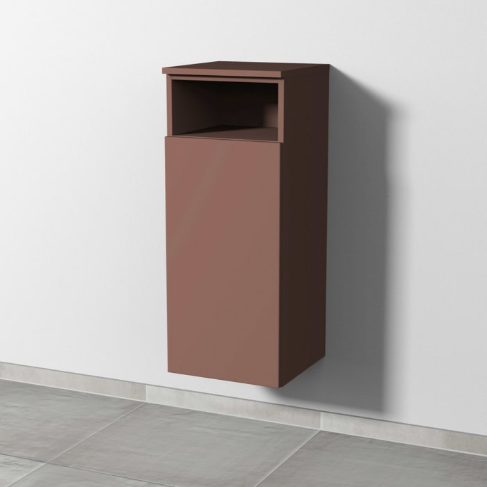 Sanipa 3way Mittelschrank 35 cm, 1 Tür mit Anschlag links, 1 offenes Fach, Push to open