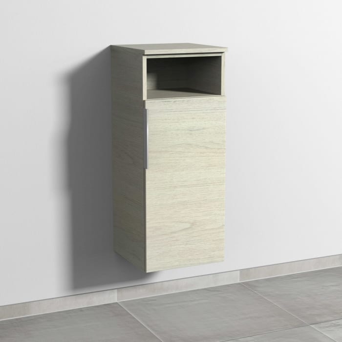 Sanipa 3way Mittelschrank 35 cm, 1 Tür mit Anschlag rechts, 1 offenes Fach, mit Aufsatz-Griff