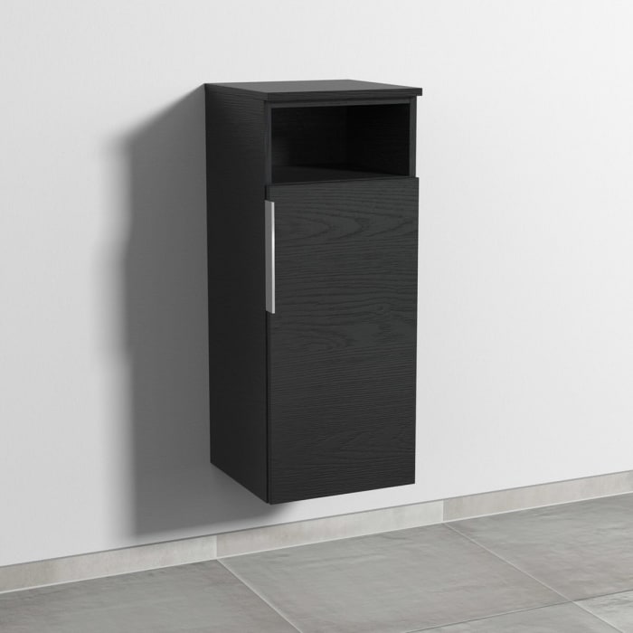 Sanipa 3way Mittelschrank 35 cm, 1 Tür mit Anschlag rechts, 1 offenes Fach, mit Aufsatz-Griff