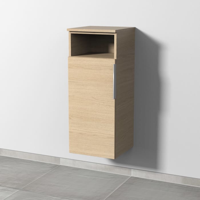 Sanipa 3way Mittelschrank 35 cm, 1 Tür mit Anschlag links, 1 offenes Fach, mit Aufsatz-Griff