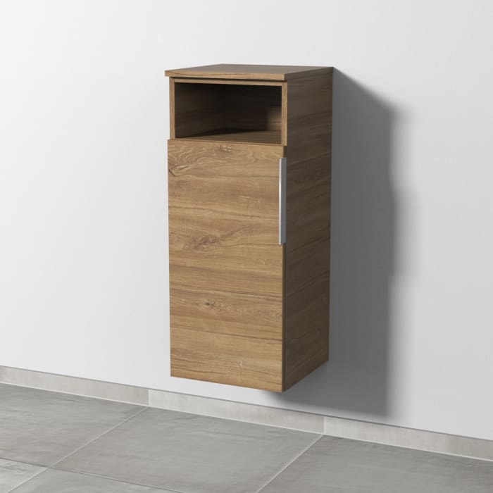 Sanipa 3way Mittelschrank 35 cm, 1 Tür mit Anschlag links, 1 offenes Fach, mit Aufsatz-Griff