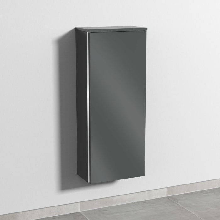 Sanipa 3way Mittelschrank 35 cm, 1 Tür, Anschlag rechts, mit Griff-Leiste