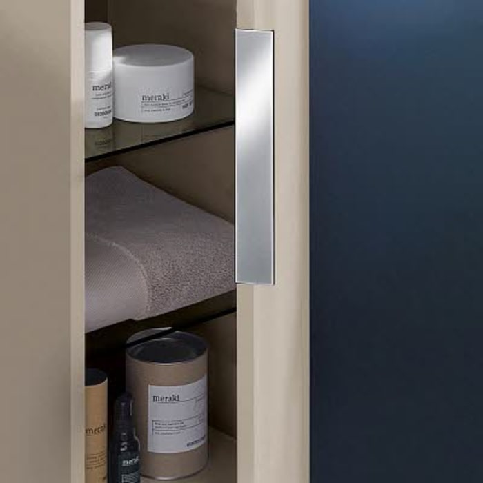 Sanipa 3way Mittelschrank 40 cm, 1 Tür mit Anschlag rechts, 1 offenes Fach, mit Aufsatz-Griff