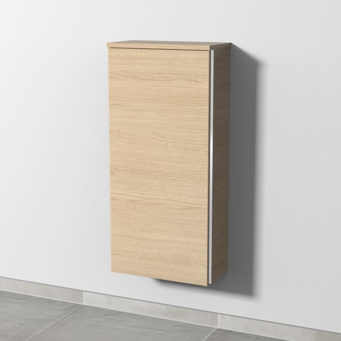 Sanipa 3way Mittelschrank 40 cm, 1 Tür, Anschlag links, mit Griffleiste in schwarz 08