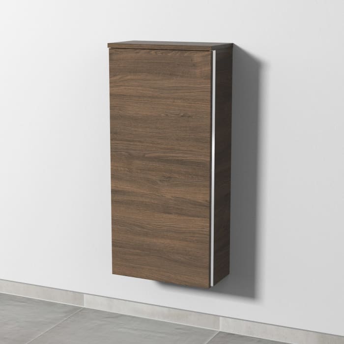 Sanipa 3way Mittelschrank 40 cm, 1 Tür, Anschlag links, mit Griffleiste in schwarz 08