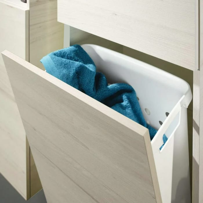 Sanipa 3way Stauraumschrank 45 cm, 1 Wäschekorbklappe, 1 Tür Anschlag rechts mit Push to open