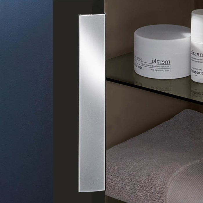 Sanipa 3way Stauraumschrank 60 cm, 1 Tür Anschlag links mit Aufsatzgriff, 1 offenes Fach, 1 Auszug