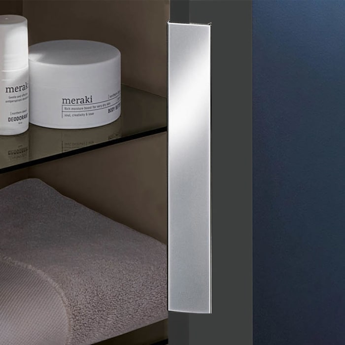 Sanipa 3way Stauraumschrank 60 cm, 1 Tür Anschlag rechts mit Aufsatzgriff, 1 offenes Fach, 1 Auszug