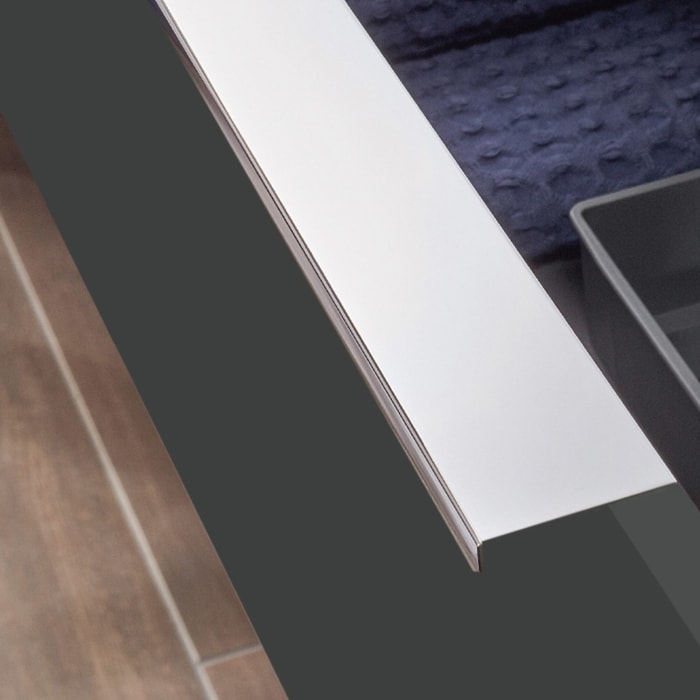 Sanipa 3way Stauraumschrank 60 cm, 1 Tür Anschlag rechts mit Aufsatzgriff, 1 offenes Fach, 1 Auszug