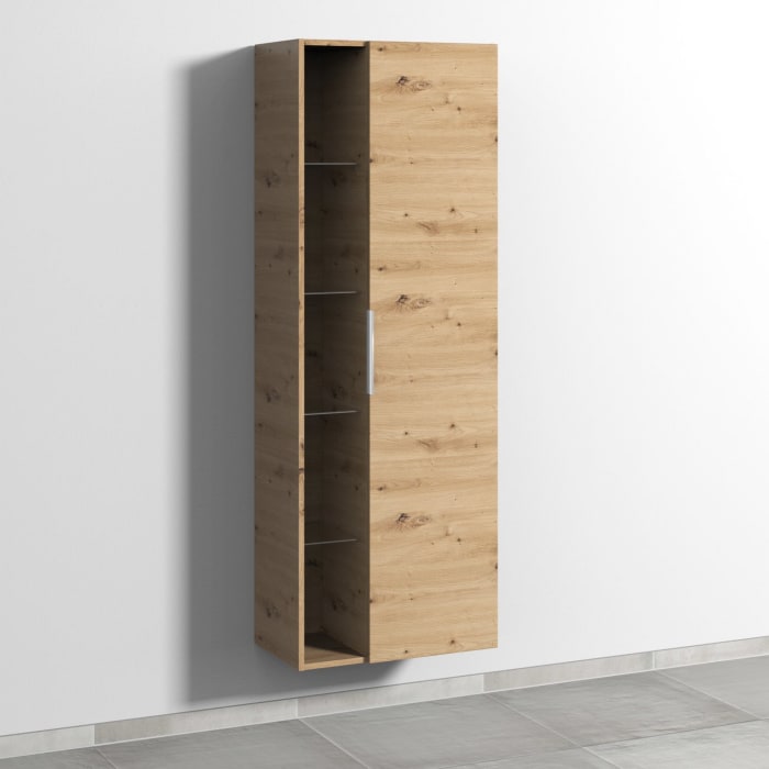 Sanipa 3way Stauraumschrank 60 cm, 1 Tür Anschlag rechts mit Aufsatzgriff, 1 offenes Fach